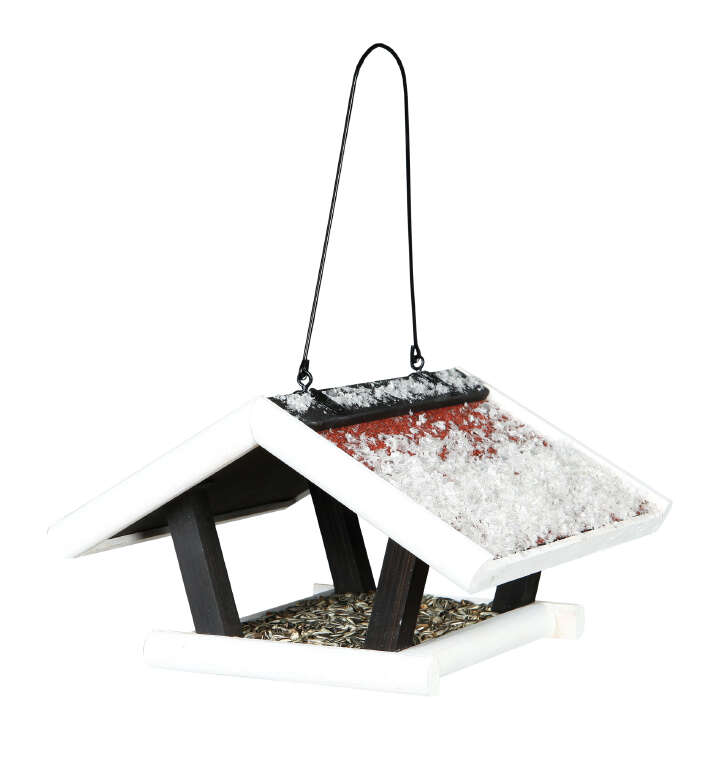 TRIXIE natura Futterhaus zur festen Montage, Zedernholz